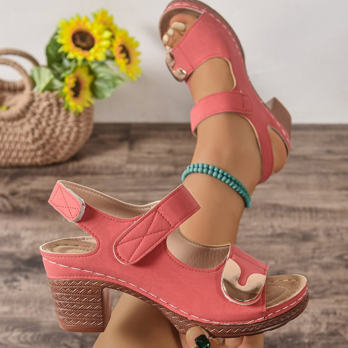 Velcro European And American Roman Sandals