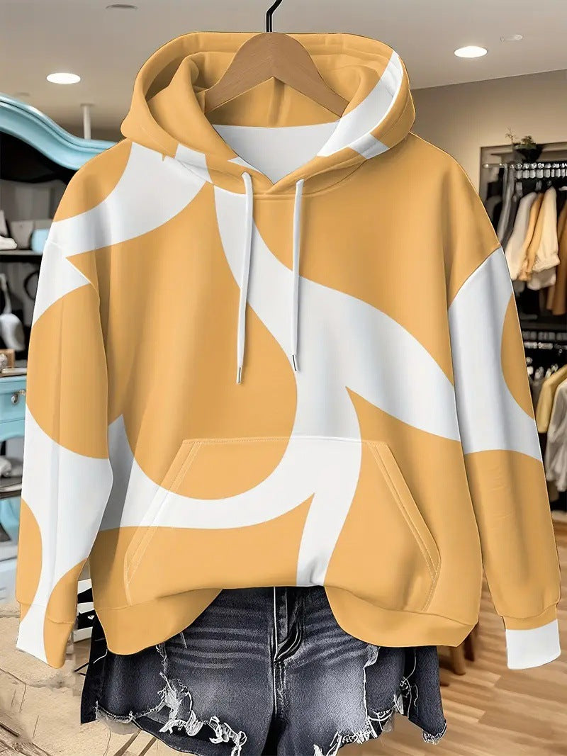 Women's Printed Hooded Pullover Sweatshirt