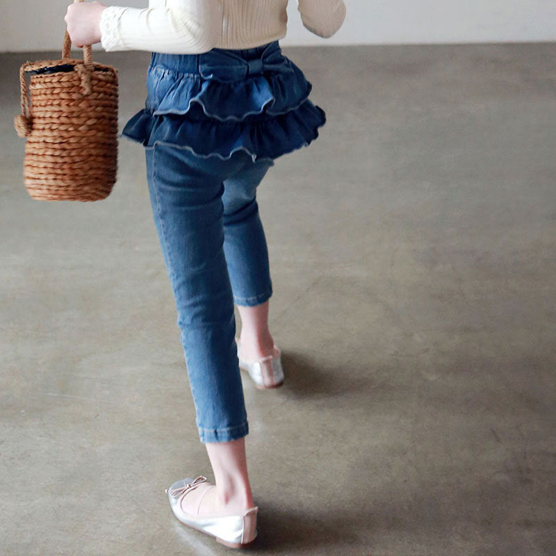Denim Skirt Pants With Funky Ears For Children Girls