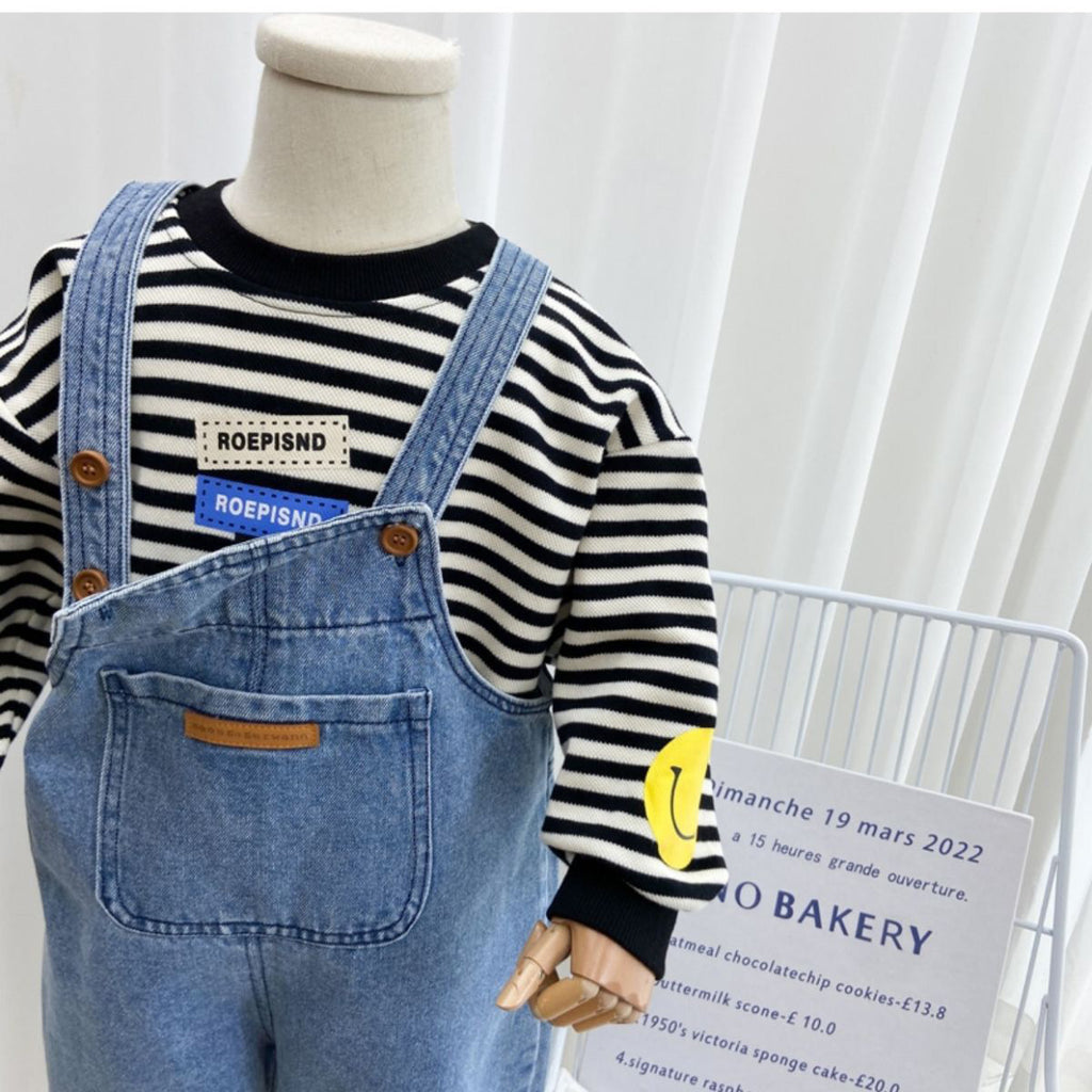 Children's Popular Denim Simple Suspender Pants