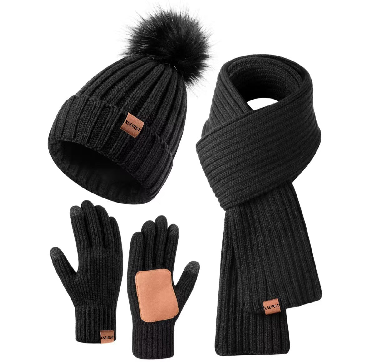 9-color Men's And Women's Knitted Hat Scarf Gloves