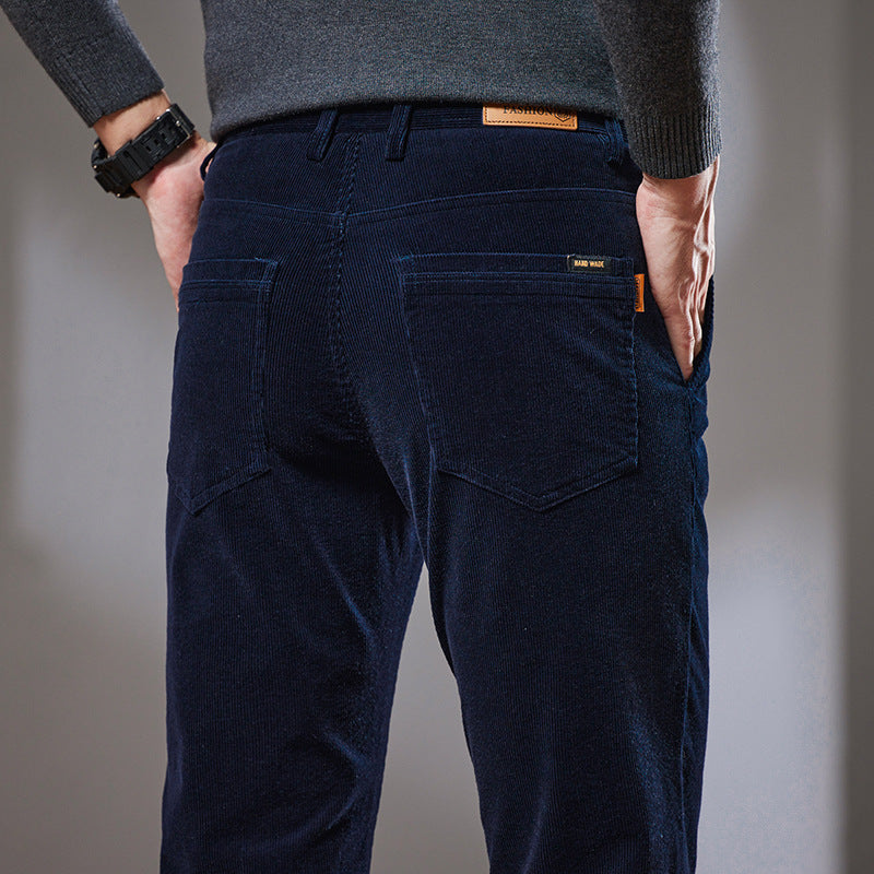 Slim Fit Straight Outerwear All-matching Warm Trousers