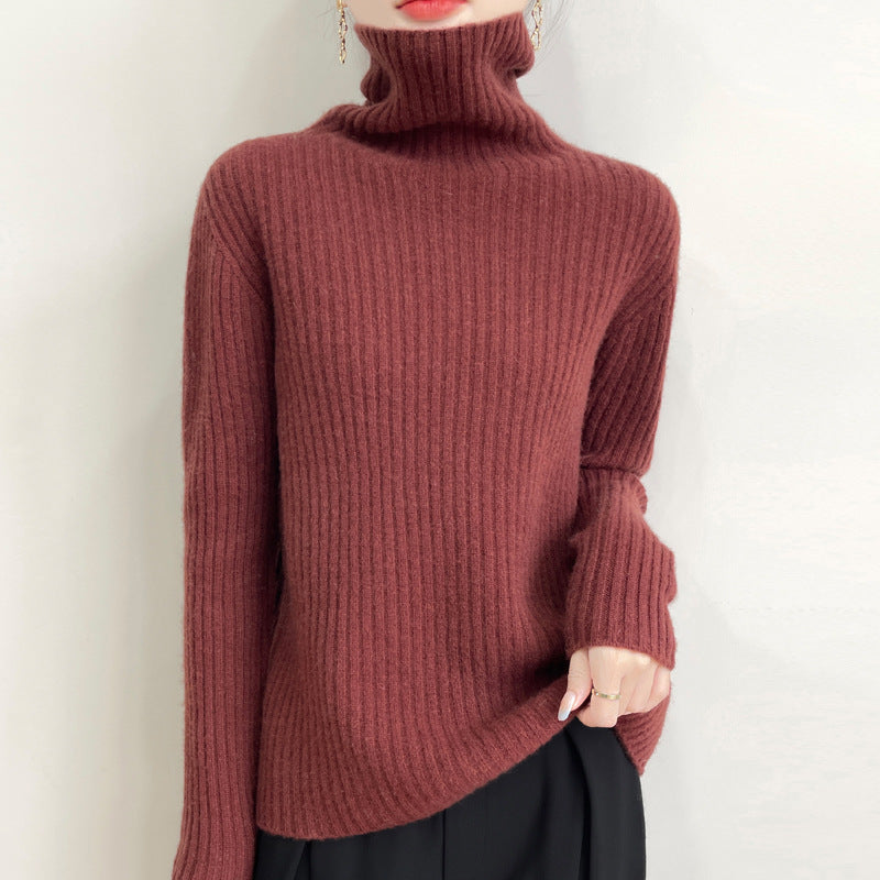 Pure Wool Womens Turtleneck Sweater