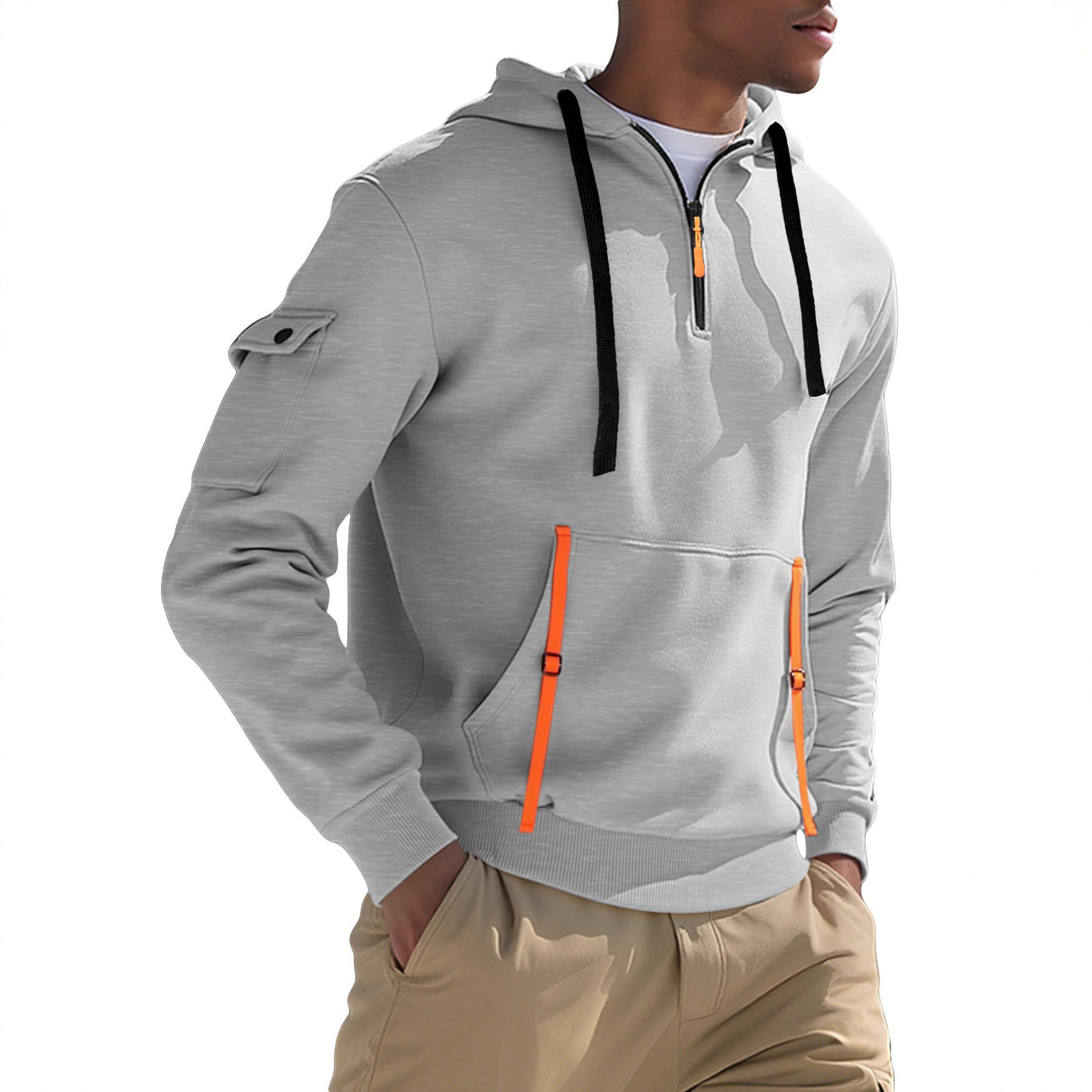 Men's Fleece-lined Casual Sweatshirt Fashion Hoodie