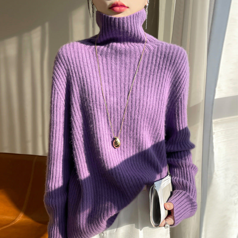 Pure Wool Womens Turtleneck Sweater