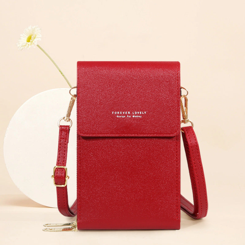 Women's Fashionable Crossbody PU Leather Touch Screen Mobile Wallet