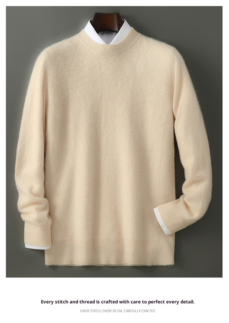 Round Neck Pullover Leisure Knitted Sweater For Men