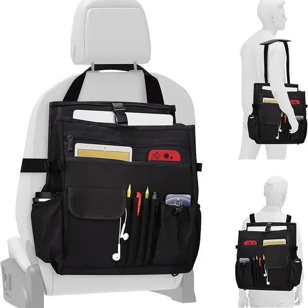 Car Front Seat Organiser Bag [Updated 2024] Dedicated Tablet And Laptop Storage Stable Side Strap Soft Adjustable Shoulder Strap And Hardened Strap Buckle Your Office Away From The Office